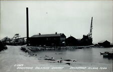 RPPC Drummond Island MI Dolomite Quarry plant boat Kodak real photo postcard picture