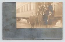 1900s RPPC Real Photo Postcard Of People Getting on A Steam Train picture