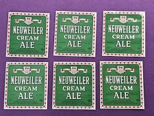Lot of (6) Neuweiler Cream Ale Labels Allentown, PA picture