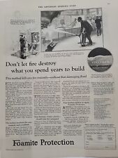 1924 Foamite Protection S. E. Post Print Ad Fire Retardent Childs picture