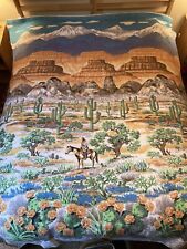 Vintage BEACON Camp Blanket Southwestern Indian Horse Pictorial Scene picture