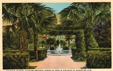 Postcard FL St Augustine Fountain Hotel Alcazar White Border Vintage PC J6423 picture