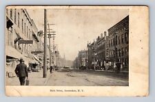 Amsterdam NY-New York, Main Street, Business Area Antique Vintage c1909 Postcard picture
