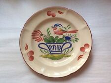 French Faience Plate Bird on Flower Basket  c1973 picture