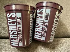 Lot of 2 Vintage Hershey's Chocolate Milk Plastic Cups 1990s picture