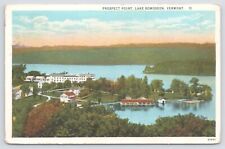 State View~Lake Bomoseen Vermont~Birdseye Prospect Point~Hotel~Vintage Postcard picture