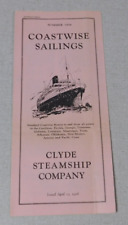 1926 Clyde Steamship Company time table Coastwide Sailings picture