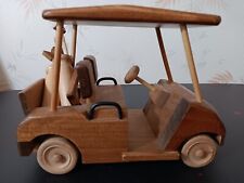 Hand Made Desk Top Wooden Golf Cart With Clubs & Bags picture