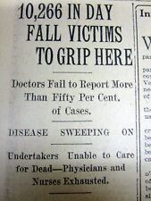 1918 newspaper THE GREAT INFLUENZA PANDEMIC SPREADS WIDELY to the GENERAL PUBLIC picture