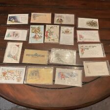 Lot of 17 Early 1900s CHRISTMAS New Year antique Postcards picture