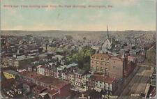 Postcard Bird's Eye View Looking West from Du Port Building Wilmington DE  picture