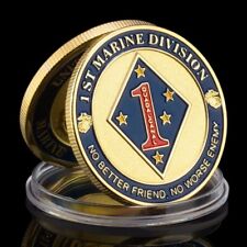 USMC 1st Marine Division Challenge Coin #1 MCRD SOI Mar Div F-18 F-35 Pendleton picture