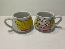 Set of 2 Vintage 1998 Campbell Soup Co Mugs Blond Kid by Houston Harvest Bowls picture