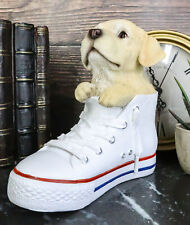 Paw-Star Pups Lifelike Yellow Labrador Puppy Dog in Sneaker Chucks Shoe Statue picture