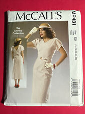 UNCUT McCall’s 431 Misses Dress & Belt Archive Sewing Pattern 14-22 picture