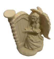 Vintage Ivory Angel Playing Harp Intricately Detailed Ornament Antique picture