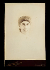 Original Old Vintage Studio Photo Cabinet Card Beautiful Lady Cohoes New York picture