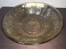 1930's FEDERAL Amber Depression Glass SHARON/CABBAGE ROSE 8 1/2” SERVING BOWL picture