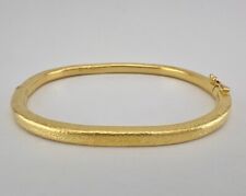 Antique Chinese 24K .9999 Yellow Gold Textured Bangle Bracelet 14.8g -6.25