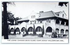c1940 The Lodge Chicago Boys Clubs Camp Kemah Williams Bay Wisconsin WI Postcard picture