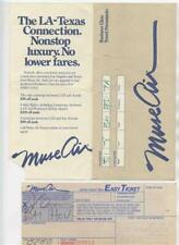 MUSE Air Business Class Travel Documents Ticket Jacket & Easy Ticket 1985 picture