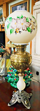 Antique Bradley & Hubbard B & H Banquet Lamp w/ Floral Globe picture