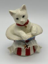 Lenox Independence Day Patriotic Kitty Cat Red White Blue Figurine picture