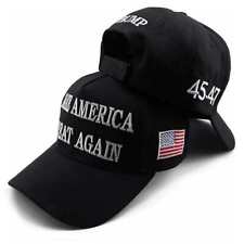 Trump 2024 MAGA Black Hat 45-47 Baseball Cap Make America Great Again picture