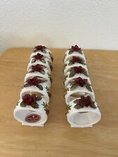 Vintage 1962 Royal Albert Old Country Roses Napkin Ring Set Of 10 picture