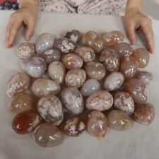 11LB 34Pcs Natural Phantom Ghost Carnelian Agate Crystal Eggs Carving Healing picture