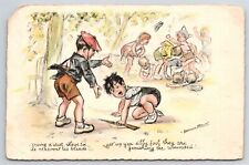 Postcard c1945 Germaine BOURET Children Fighting Signed picture