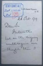 John Lubbock, Banker, Philanthropist, Scientist, SIGNED letter, 1899 picture