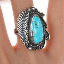 sz6.5 Vintage Native American silver turquoise ring picture