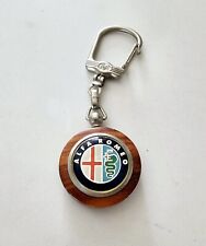 Classic Vintage Alfa Romeo Mahogany Wood Key Chain Keychain NOS picture
