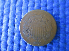Antique Civil War Era Two Cent Coin Dated 1865 picture