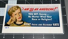1950s RARE Vintage ANTI RACISM American BOY CRYING Unusual BLOTTER Advertising picture