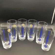 Pat McCarthy Irish Home Glasses Celtic Knot Blue Made In Ireland  picture