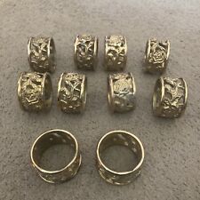 Lot Of 10 Vintage Brass Napkin Rings/ India picture