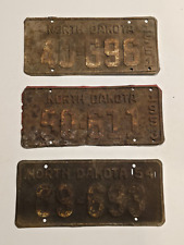 **3 Lot**1951-1953-1954 North Dakota License Plates-Rustic-#40-696#50-611#89-693 picture