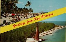 Multi-View Beach Shoreline Greetings from Key Biscayne FL Postcard D15 picture