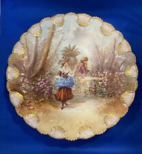 LS&S Limoges Vintage French Charger Plate Courting Couple 12.25 inch picture