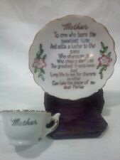Antique Miniature Cup and Saucer Devotion to Mother picture