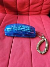 Vtg 90’s Retro See Through Clear Phone Bell Equipment Sonecor Blue Trimline Cord picture