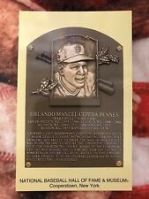 Orlando Cepeda Postcard - Baseball Hall of Fame Induction Plaque - Photo picture