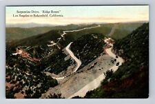 Bakersfield CA-California, Aerial Serpentine Drive, Antique, Vintage Postcard picture