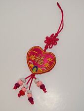 Chinese Blessing Knot Heart Shaped Pink Cord Ornament Pendant Knots picture