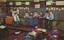 Postcard PA Amish School Class Room in Pennsylvania Children & Teacher picture