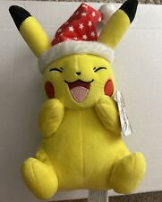 PIKACHU PLUSH XMAS 2021 Plush With Santa Hat Holiday Christmas 8 Inches W/Tag picture