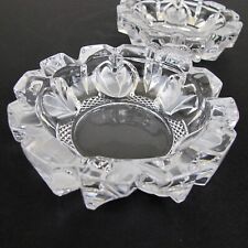 Mikasa Ashtrays Pair of Vintage Very Textured With Frosted Flowers picture