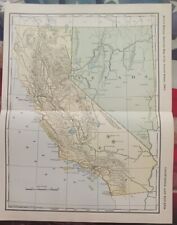 1901 ORIGINAL dated Railroad Map CALIFORNIA NEVADA all Train Lines Routes 9X11